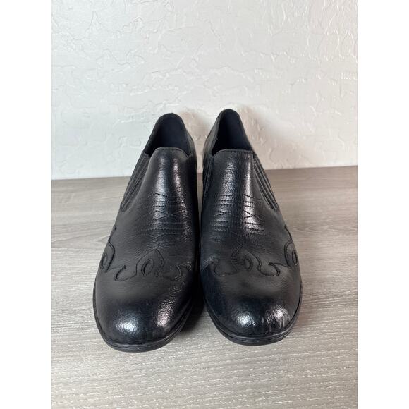 Born Amibeth Booties Womens 9.5 / 41 Black Leather Western Wingtip Ankle Vintage - Picture 4 of 7